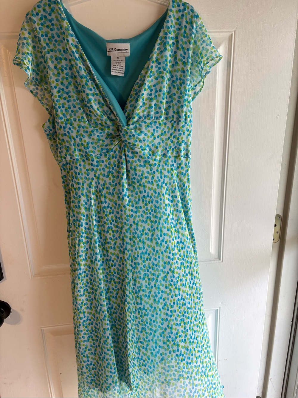 Teal Dot-Print Maxi Dress